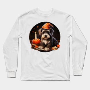 happy Halloween Schnauzer cute dog Long Sleeve T-Shirt